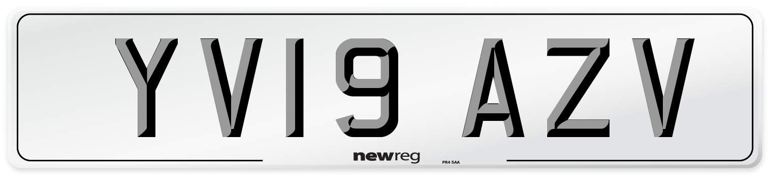 YV19 AZV Number Plate from New Reg